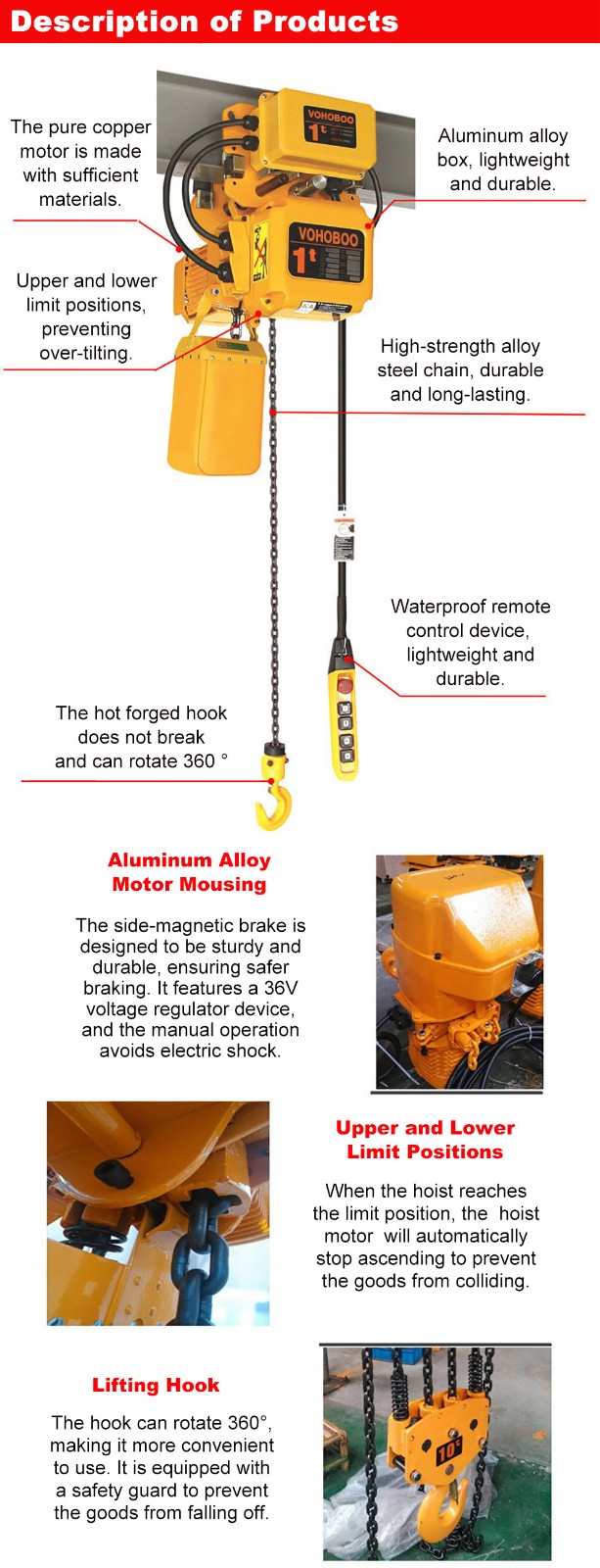 6 Ton HHBB Durable Electric Chain Hoist