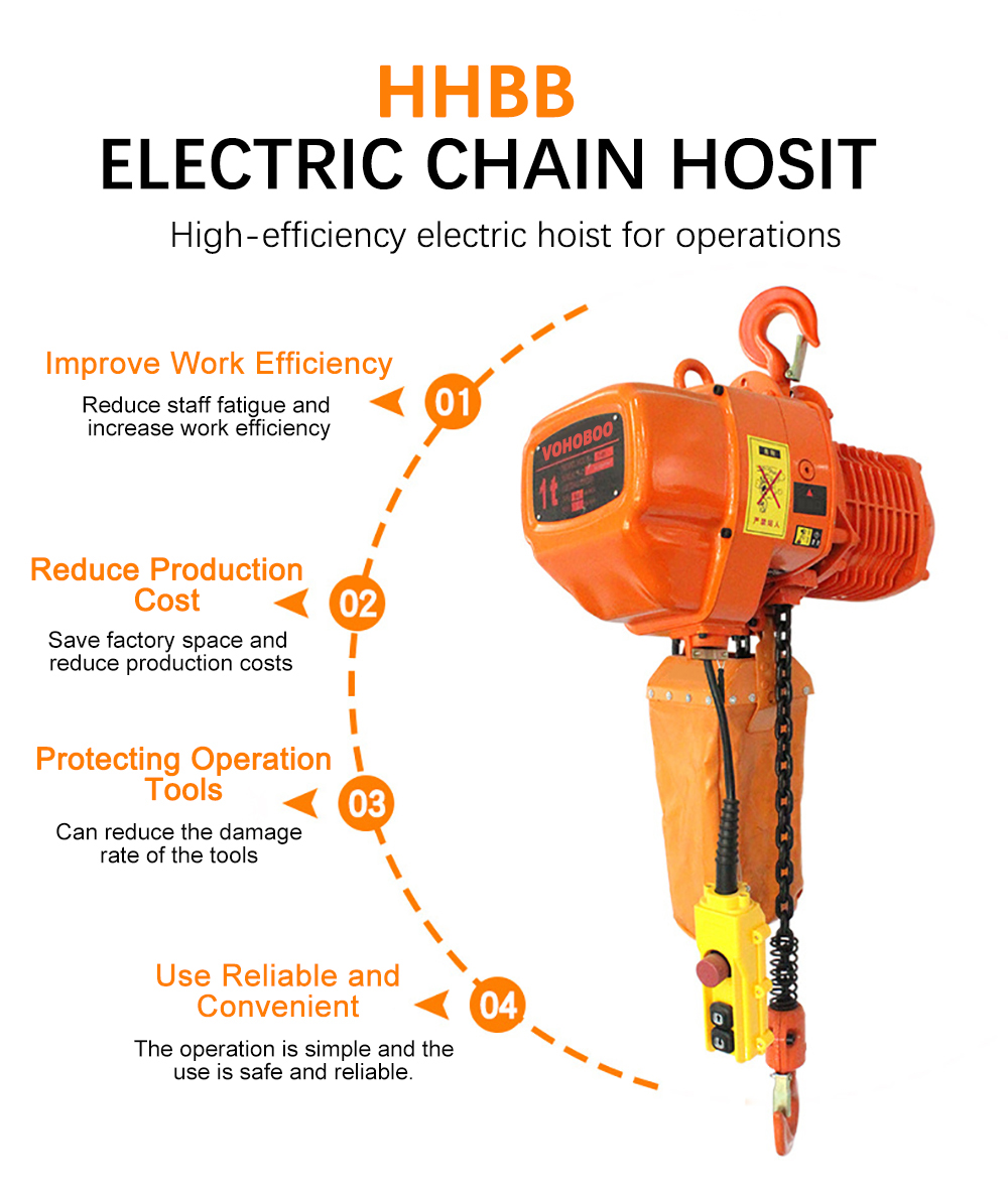 Heavy Duty HHBB Electric Chain Hoist 0.5 Ton Factory