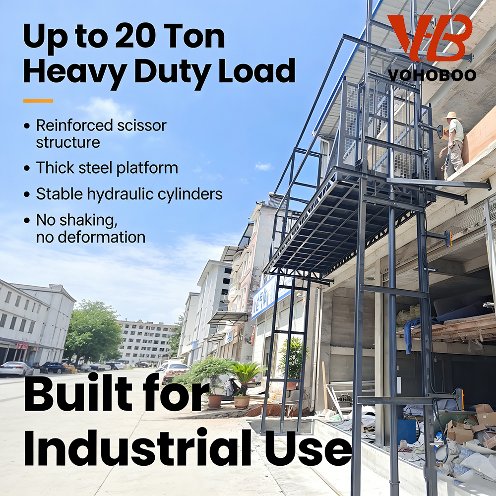 20T Industrial Hydraulic Cargo Elevator for Multi-Level Freight Lifting Factory