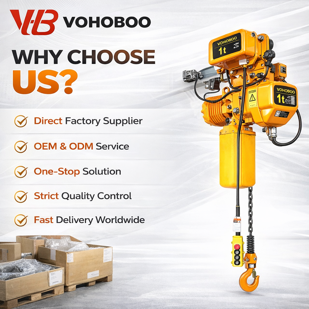 Industrial HHBB Electric Chain Hoist 1 Ton 2 Ton Electric Hoist Crane Lifting Equipment with Hook Suspension Factory