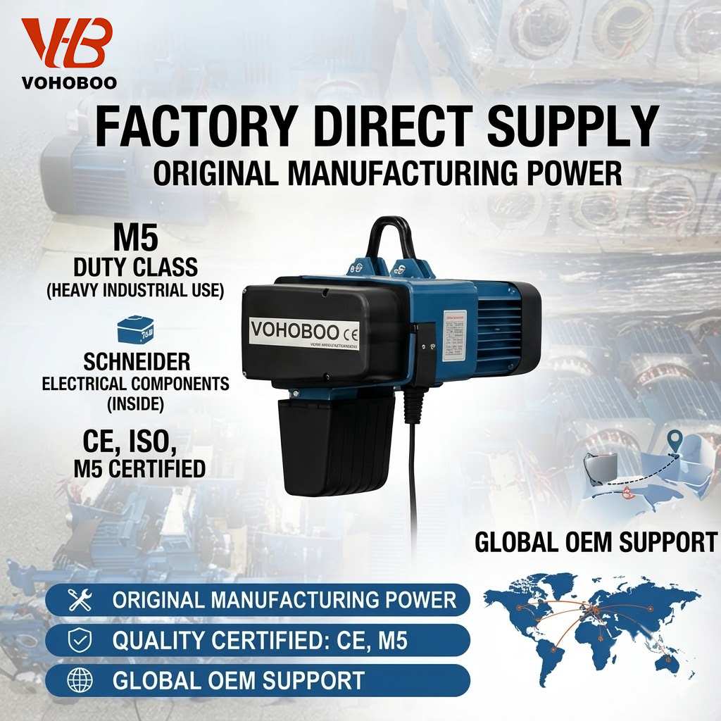 Waterproof IP65 Customized G100 Chain European Standard Electric Chain Block Hoist with Phase Sequence Protection for Harsh Environment Projects Factory