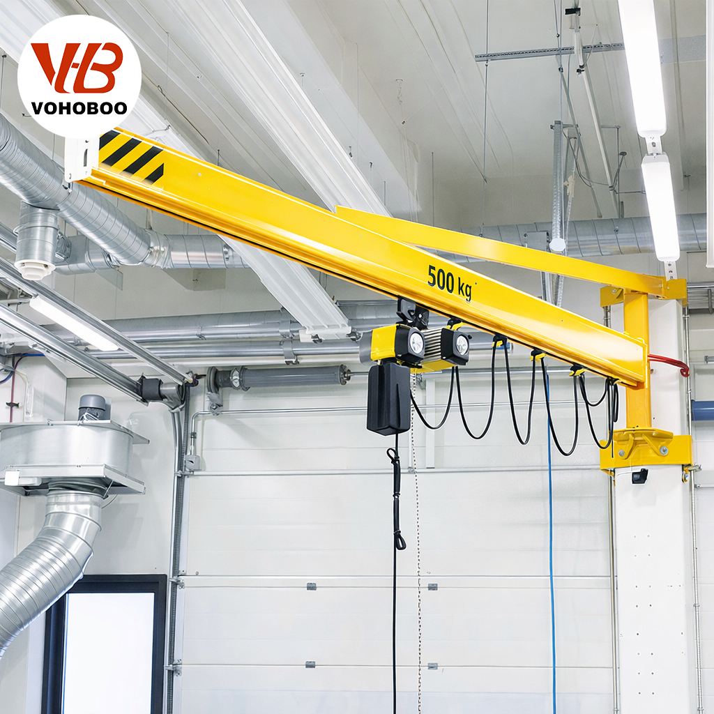 Space Saving Wall Mounted Cantilever Jib Crane with Customized Bracketry for Confined Factory Areas Factory