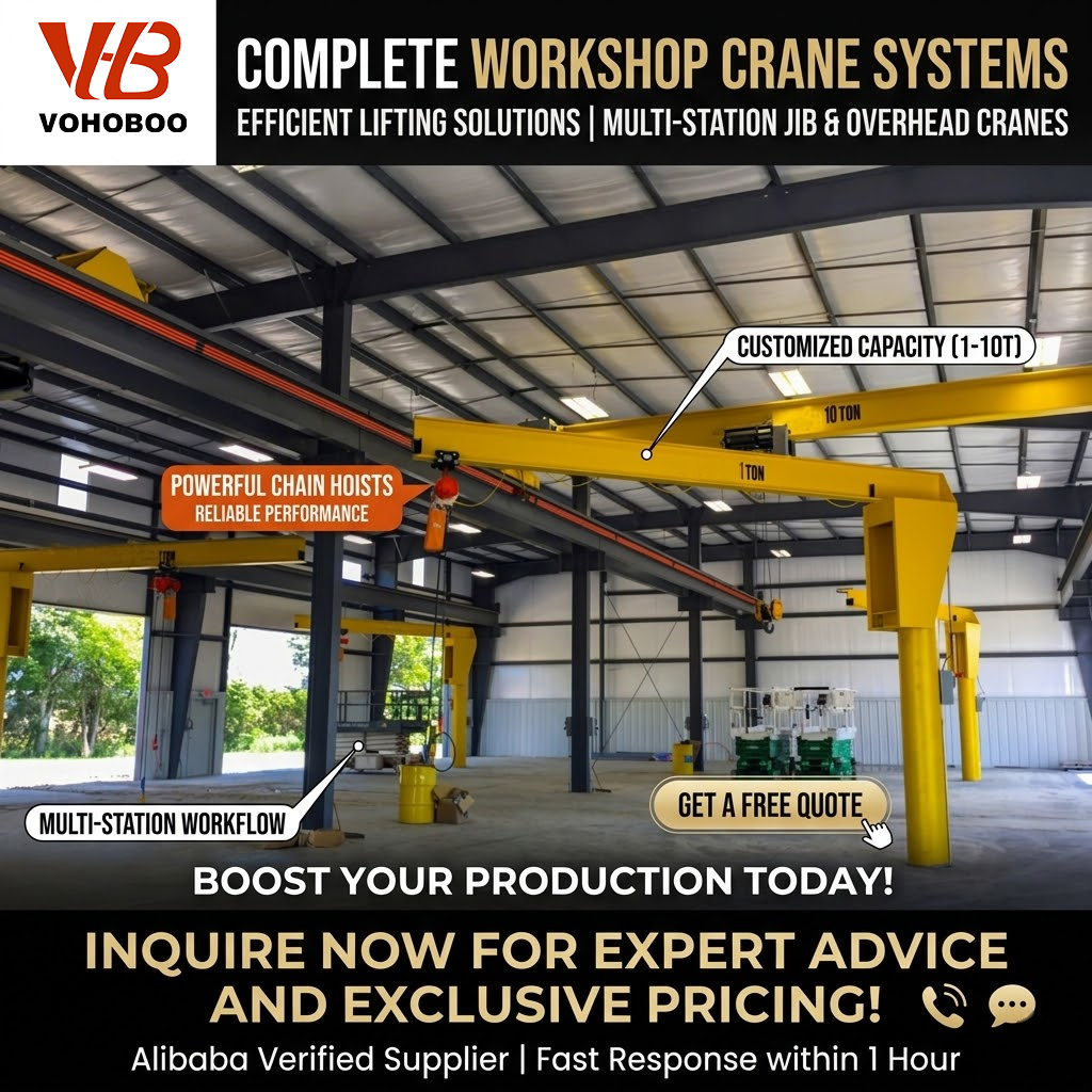 Space Saving Wall Mounted Cantilever Jib Crane with Customized Bracketry for Confined Factory Areas Factory
