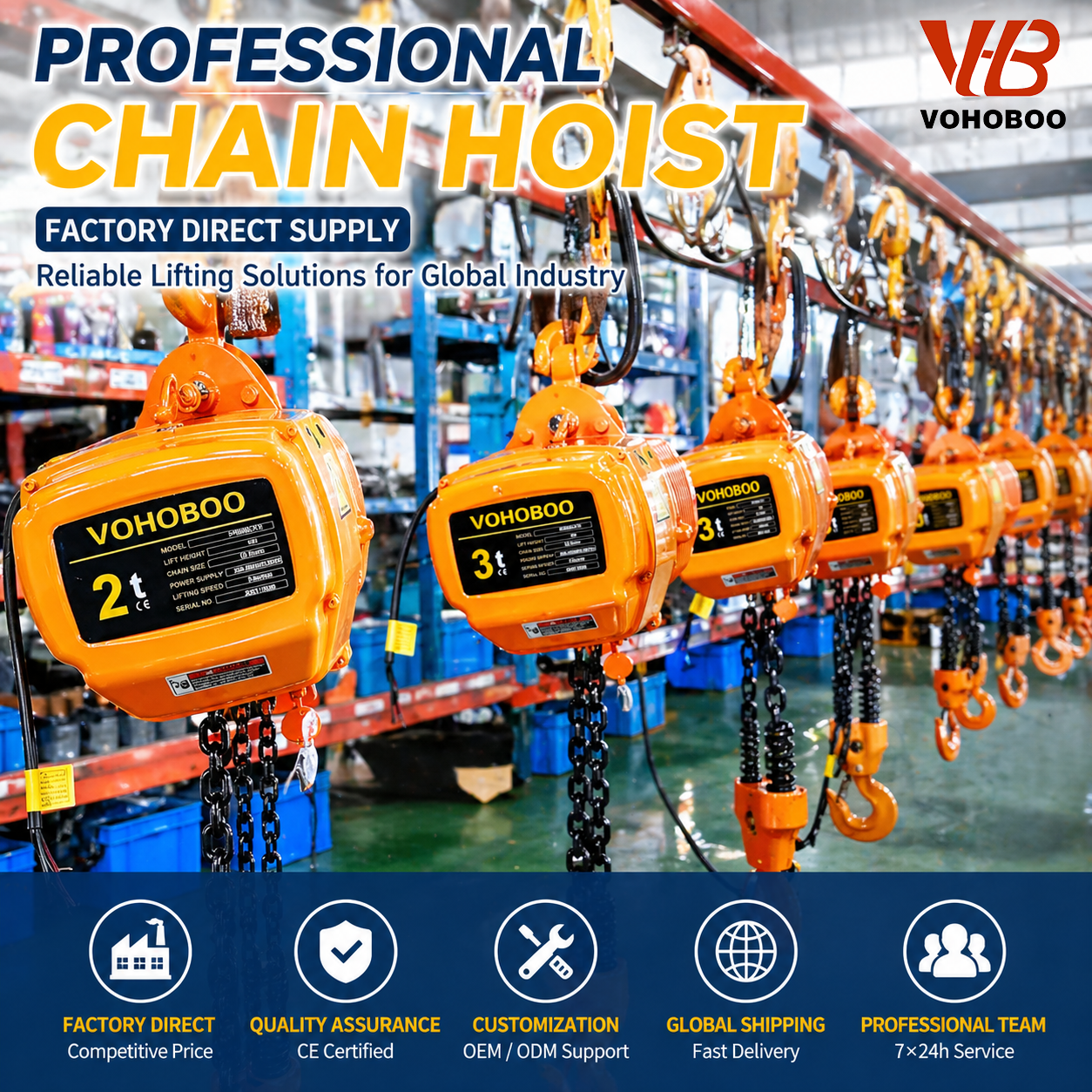 Supply China Electric Chain Hoist 1 Ton 2 Ton 3 Ton 5 Ton Trolley Hoist ...