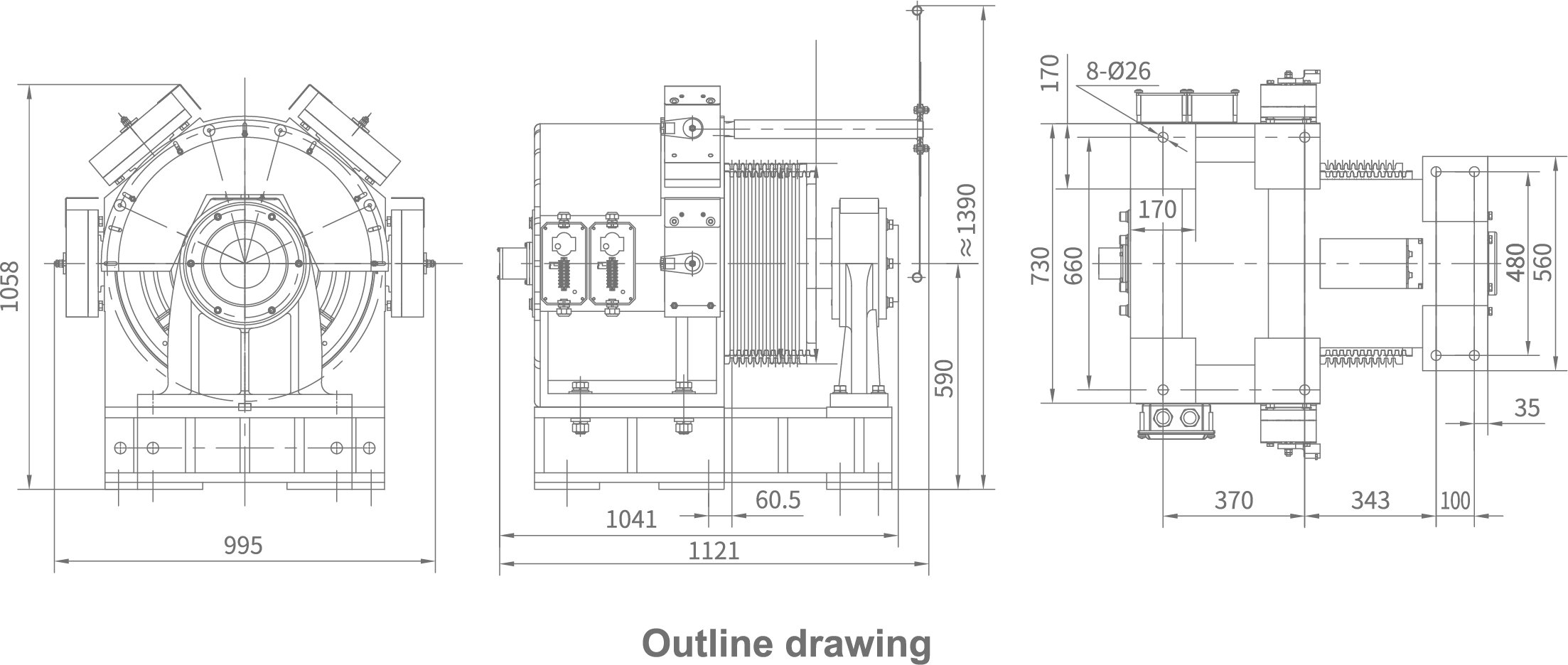 heavy load gearless machine