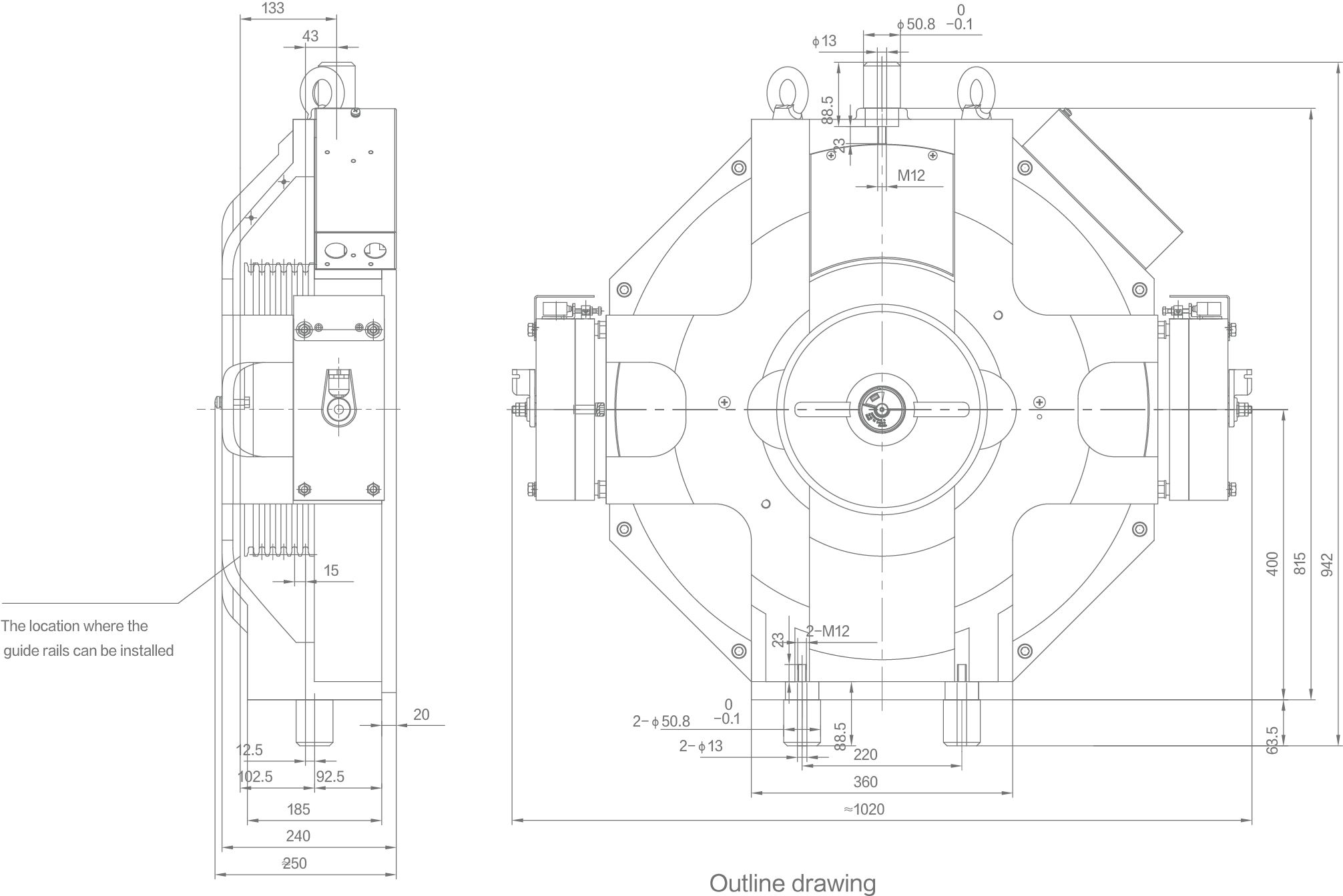guide rail mount machine