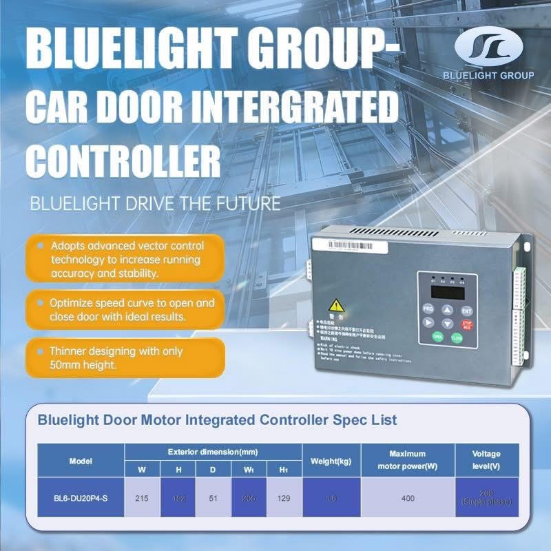 Controlador de porta de elevador Bluelight | Controlador de acionamento compatível com vários tipos de motores de porta | Peças de reposição para elevadores