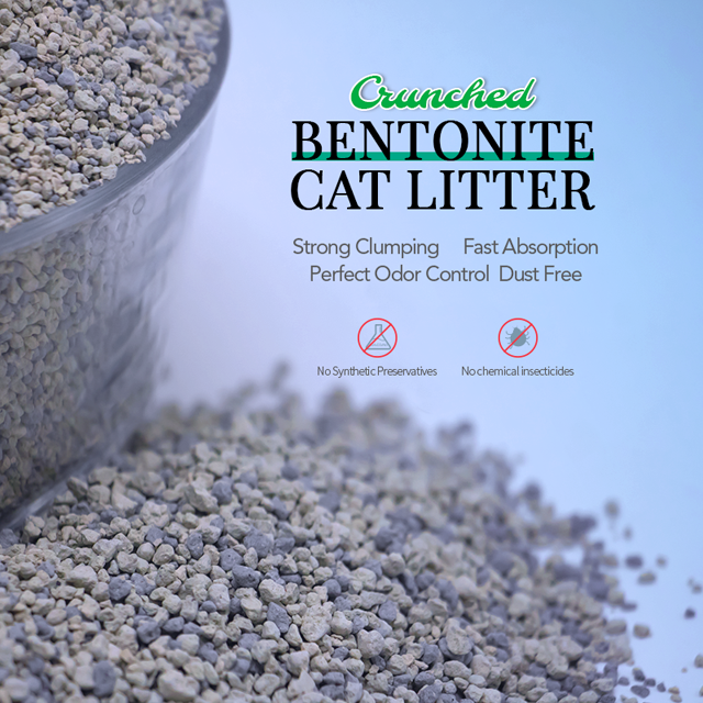 Deodorless And Dust-free Mixed White And Charcoal Bentonite Cat Litter