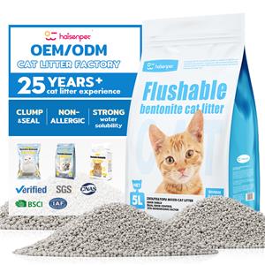 Arena para gatos fácil de limpiar del gatito de la bentonita al por mayor a granel limpia fácil libre de polvo natural