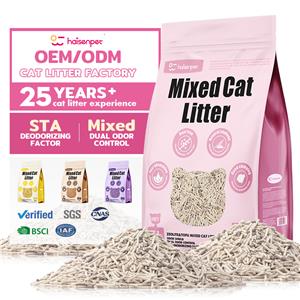 HAISEN prix d'usine OEM/ODM tofu zéolite litière de sable mélangée pour chat