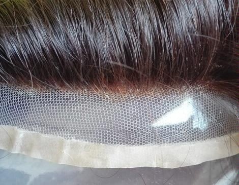 Lace Front Poly Around Toupee Hair Replacement System For Men