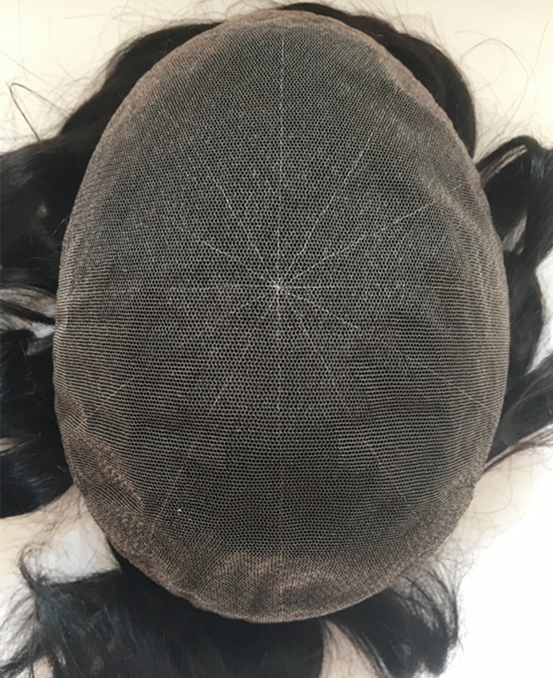 HXTL fornisce pezzi di capelli traspiranti per capelli umani in pizzo pieno per uomo