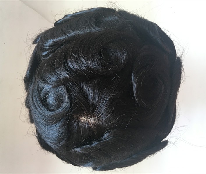 Mono Lace Front Durable Hair Ersatzsystem Herren Toupee Perücke