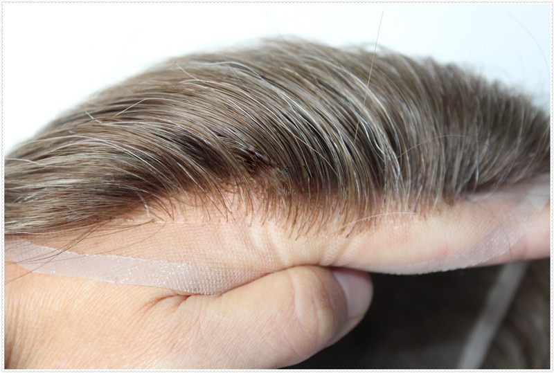 Mono Lace Front Durable Hair Ersatzsystem Herren Toupee Perücke