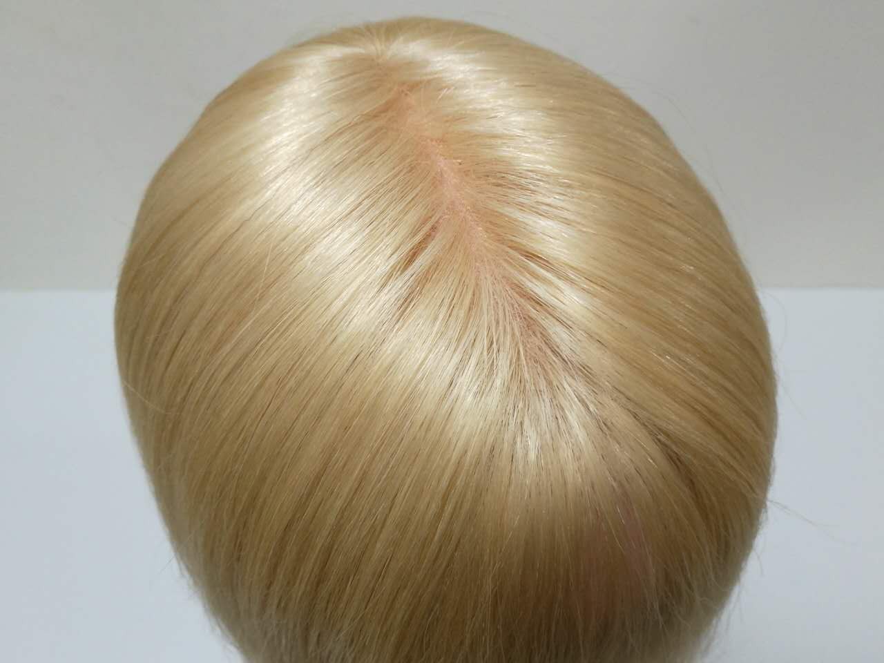 Blond All Hand Crafted Lace With Poly Women's Custom Hair Wig