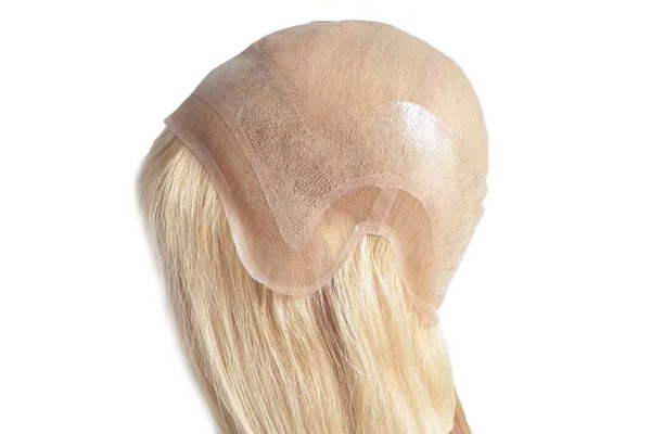 Blond All Hand Crafted Lace With Poly Women's Custom Hair Wig