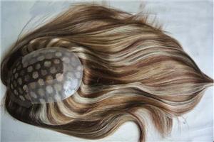 Французский кружевной топ женский волос система с цветом Hightlight