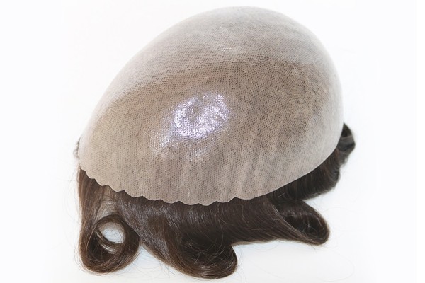 Alle Bio-Haut-Gaze verknotetes Haar-System-Lager-Haarteile für Männer