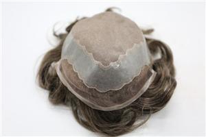 Perruque Toupet Homme Système de Remplacement de Cheveux Durable Mono Lace Front