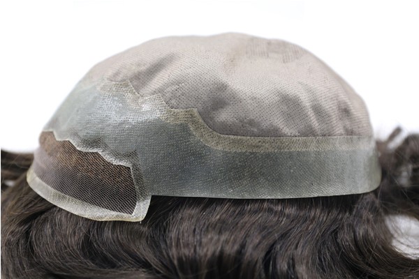 Sistema fino durável francês do cabelo da parte dianteira do laço mono para homens