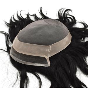 Lace Front Poly Around Toupee Hair Replacement System For Men