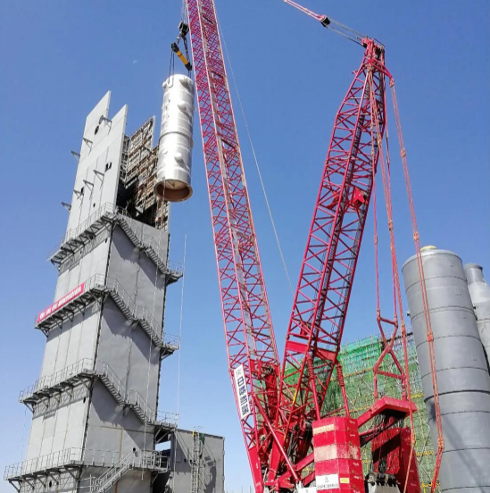 El proyecto BINGSHAN Shaanxi Yulin completó el primer conjunto de instalación de la torre de enfriamiento