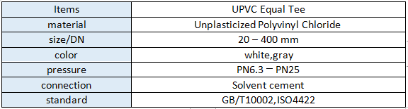 upvc reducing tee manufacturer