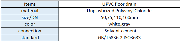 upvc floor drain