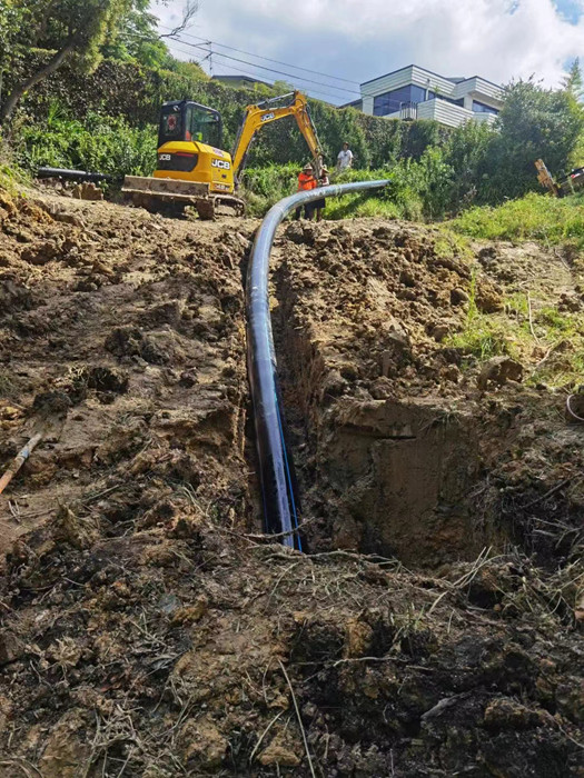 Tubería de HDPE para proyecto de suministro de agua en Nueva Zelanda