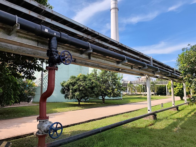 Tuyaux SRPE installés dans le cadre d'un projet de centrale électrique en Indonésie