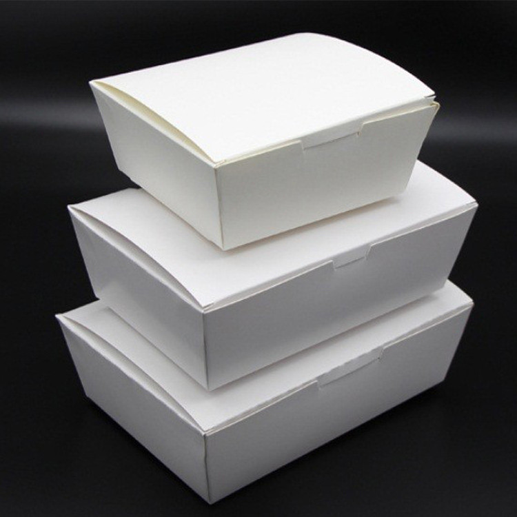 Preço de fábrica caixa de comida de cor branca caixa de papel para viagem