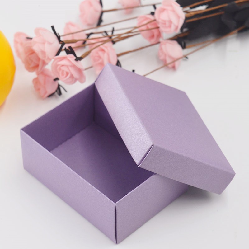 China Vendor Purple Cardboard Packaging Box Gift Box With Lid For Jewelry Craft Handmade Soap Gift small carton box
