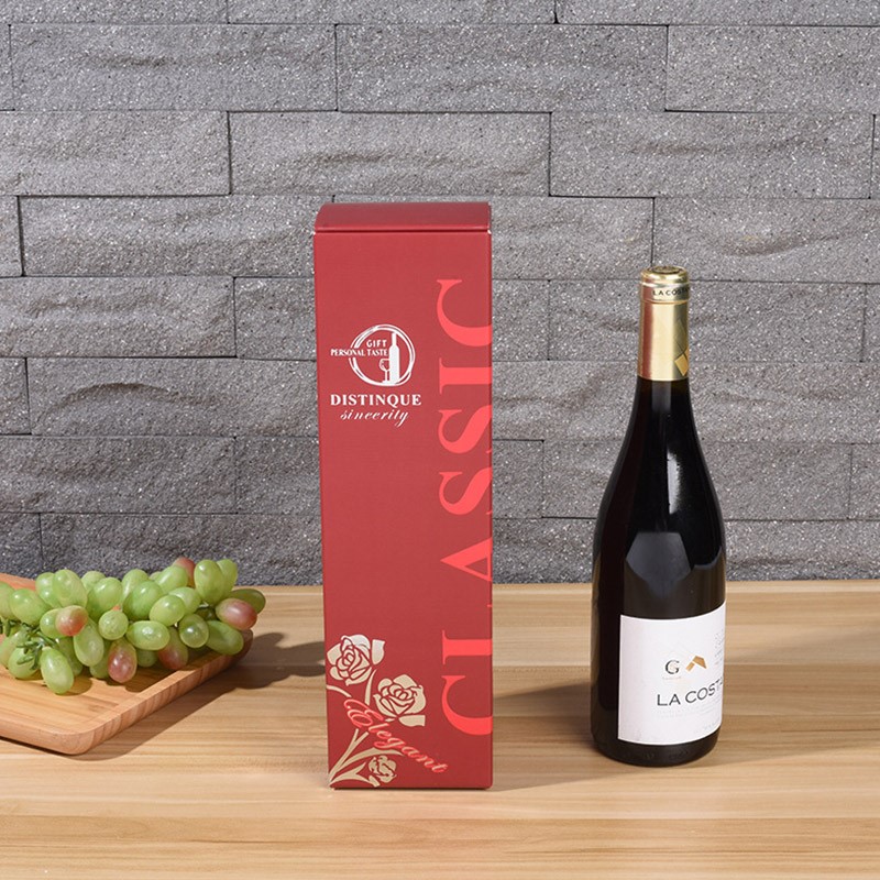 China Supplier red tote wine bottle packaging boxes