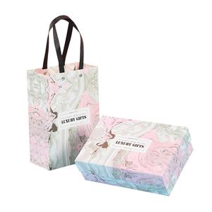 OEM Factory Confezione regalo cosmetica di lusso con stampa offset coperchio rimovibile confezione regalo in cartone personalizzata con maniglia