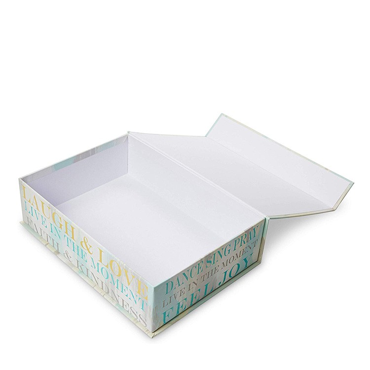 Custom luxury white Factory Price dry fruit flip top gift box with hot stamping