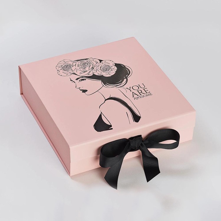 China factory wholesale Custom printed gift cardboard boxes with ribbon