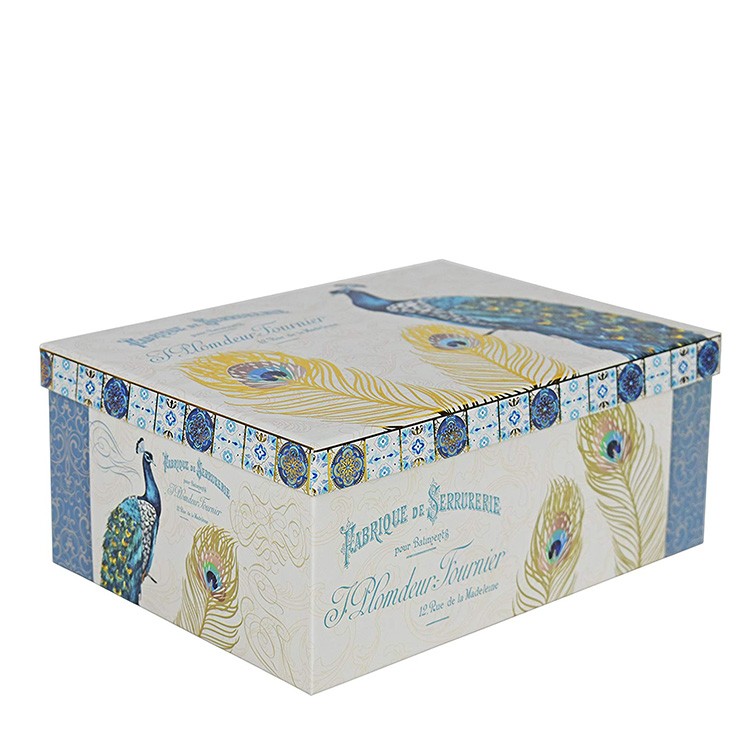 Custom printed paper boxes removeable lid rigid gift box