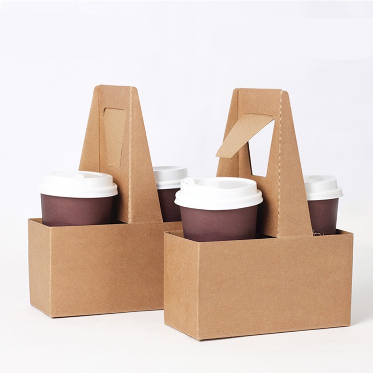 Vassoio portabicchieri di carta da caffè in cartone ondulato personalizzato ecologico Krfat