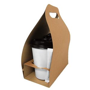 पर्यावरण अनुकूल पेय जूस कॉफी कप कैरियर होल्डर बॉक्स हैंडल के साथ
