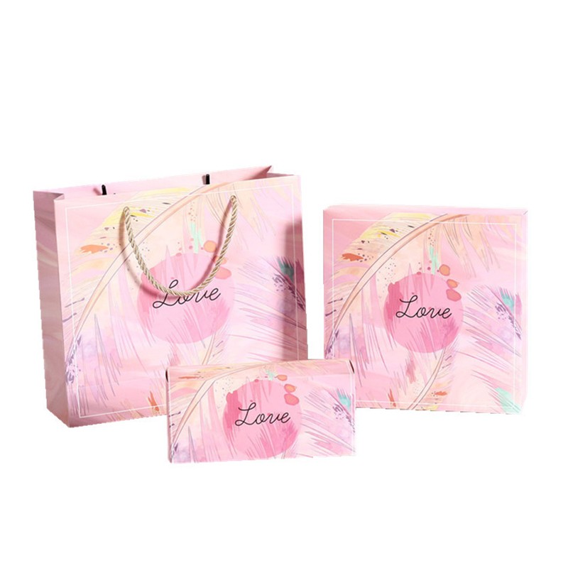 Factory Custom pink printed coated paper gift box