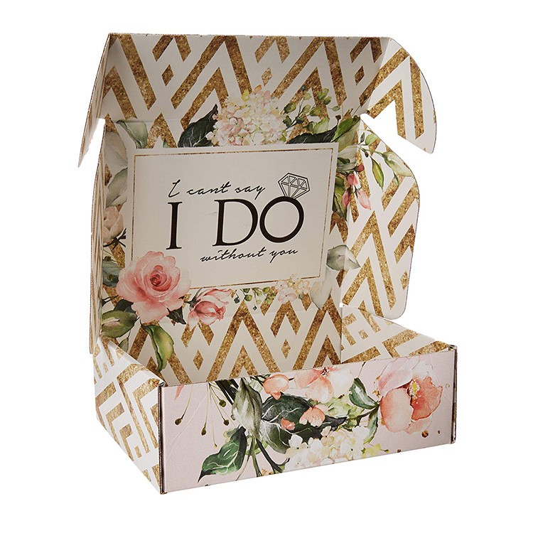Фабричная свадебная коробка из мелованной бумаги с цветочной печатью на заказ