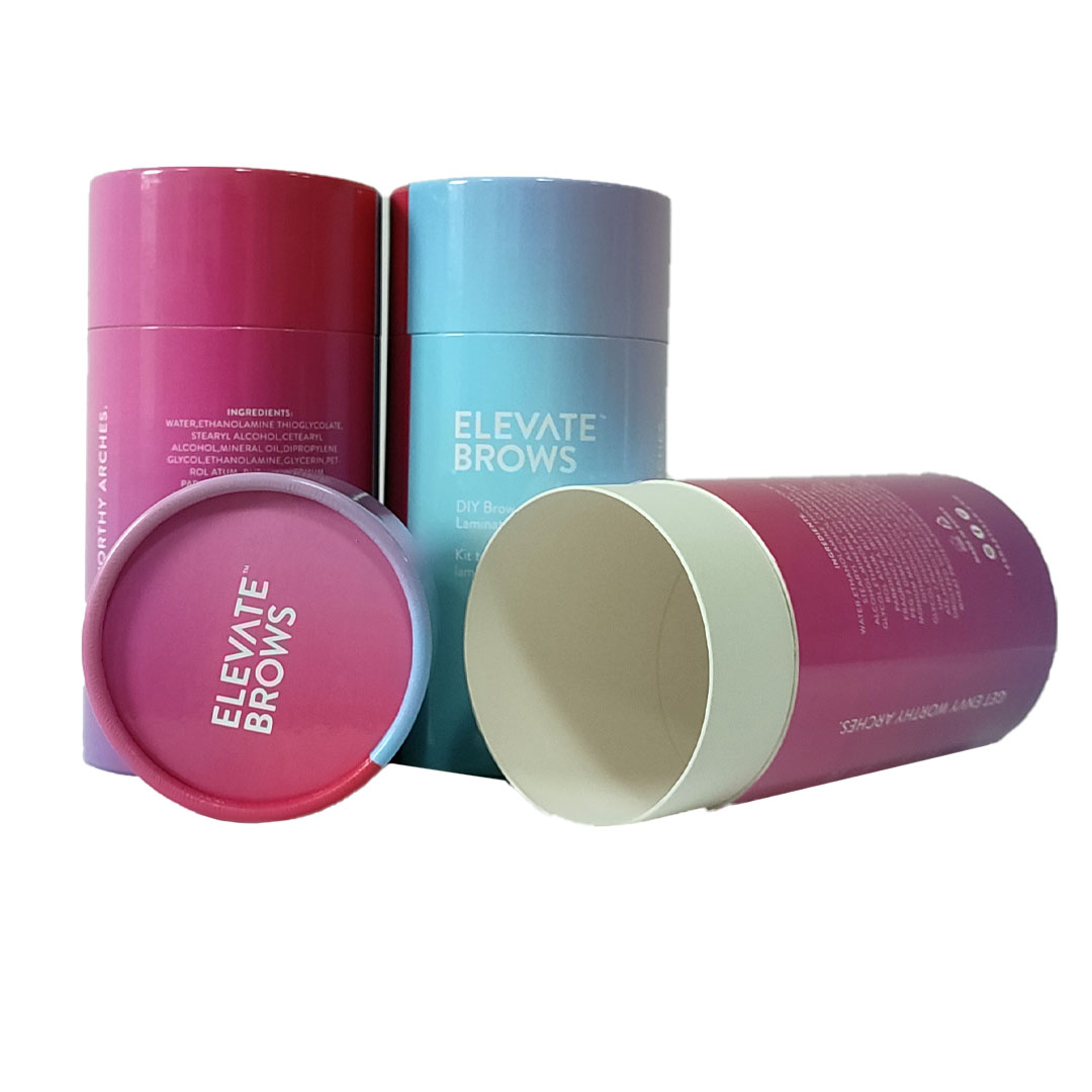 Paper Tube for Cosmetic Products Packaging with CMYK printing and Glossy laminate