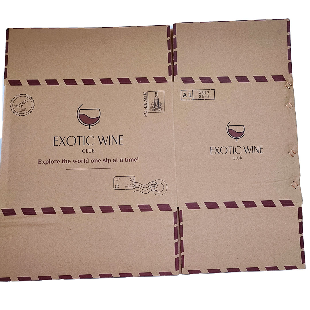 Pembungkusan Botol Wain Kotak Karton Kotak penghantaran untuk 24 botol wain