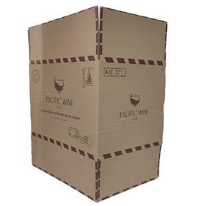 Cajas de cartón de envío de papel Karft para botellas de vino con divisor interior e impresión de logotipo