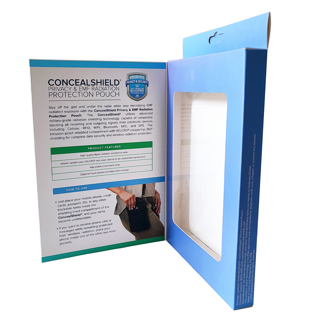 Electronic products Paper box with hanger and big window and printing instruction cards