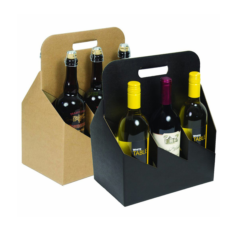 Paper cardboard wine tote for 6 packs