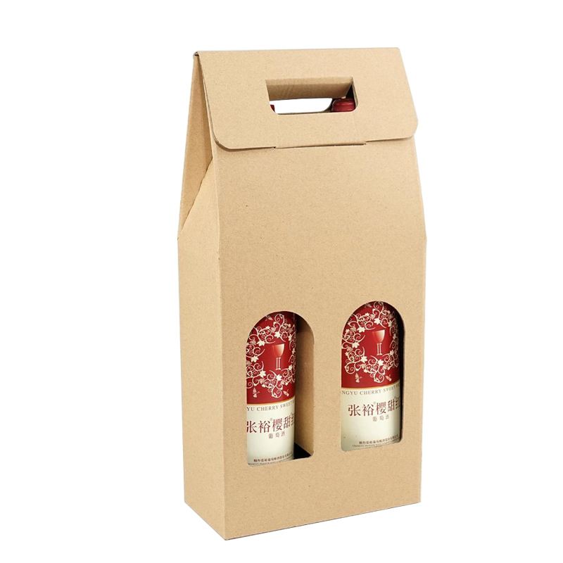 Cardboard Wine Box with handle and window