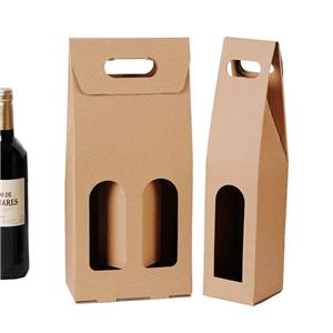 กล่องใส่ขวดหนึ่งใบและกล่องใส่ขวดไวน์และเบียร์สองขวด