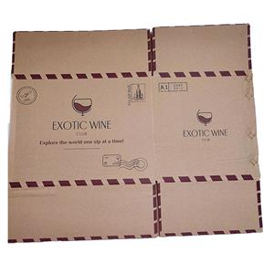 אריזת בקבוקי יין קופסת קרטון משלוח ל-24 בקבוקי יין