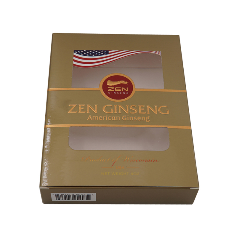 American ginseng Packaging box with embossing and foil stamping
